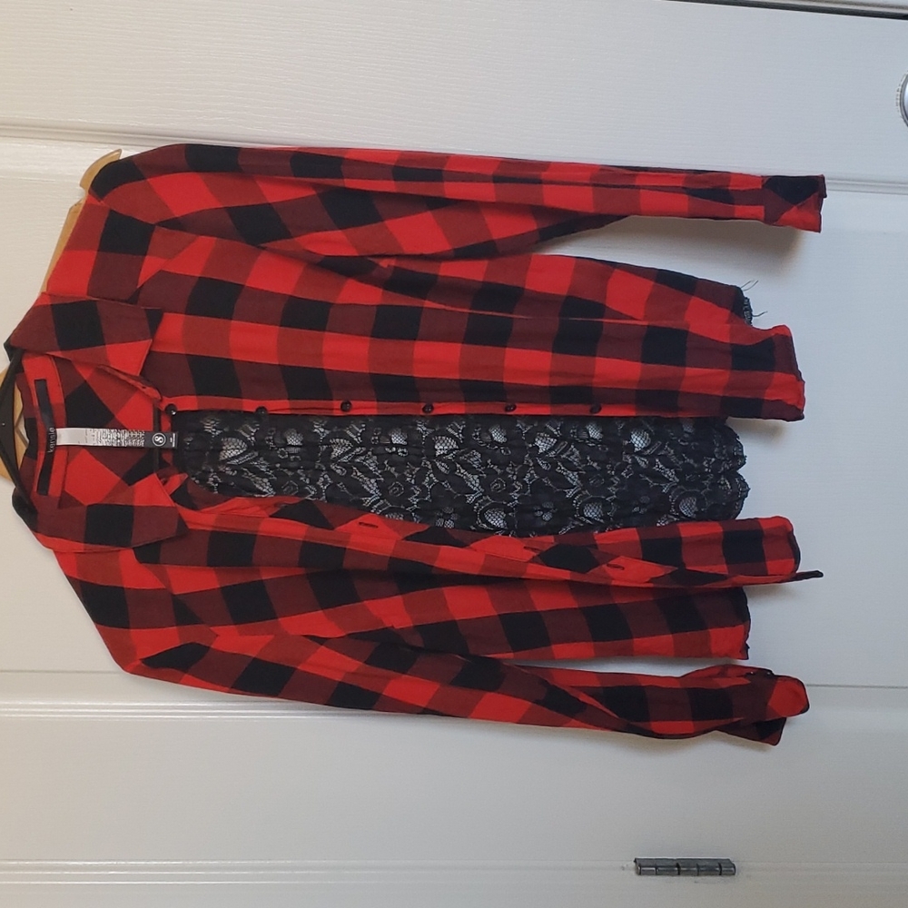 Kensie lace back flannel